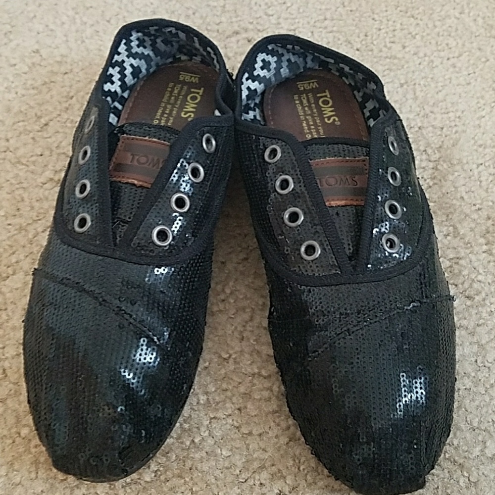 Black Sparkle sequin Toms